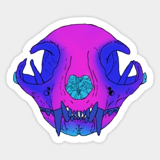 Cat Skull Diaphonized Sticker